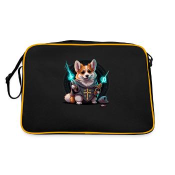 Corgi tech Monk - Retro Tasche - Schwarz/Gold - Hinten