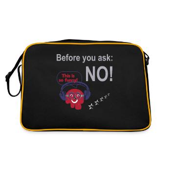 FoundLux New Design, Before you ask: NO! - Retro Bag - black/gold - Back