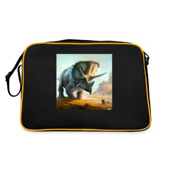 Triceratops digital art - Retro Bag - black/gold - Back