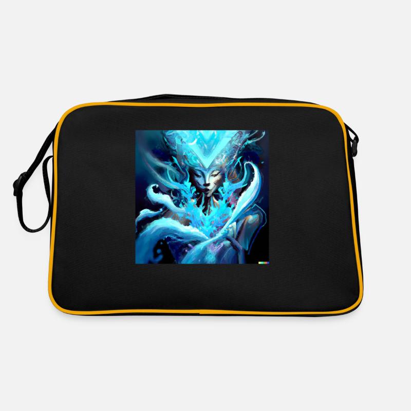 Art numérique Blue Ghost - Sac Retro - noir/or