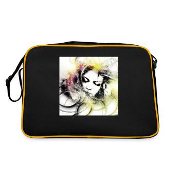 Mystical white ghost digital art - Retro Bag - black/gold - Back
