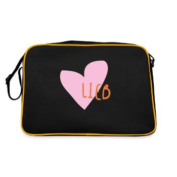 lieb - Retro Tasche - Schwarz/Gold - Hinten