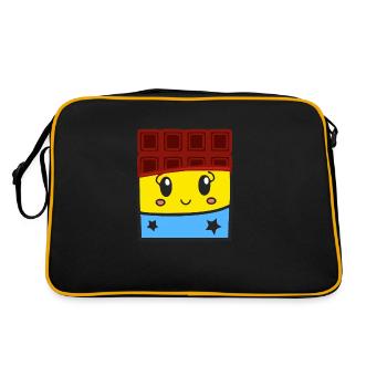 Tablette de chocolat Kawaii - Sac Retro - noir/or - Dos