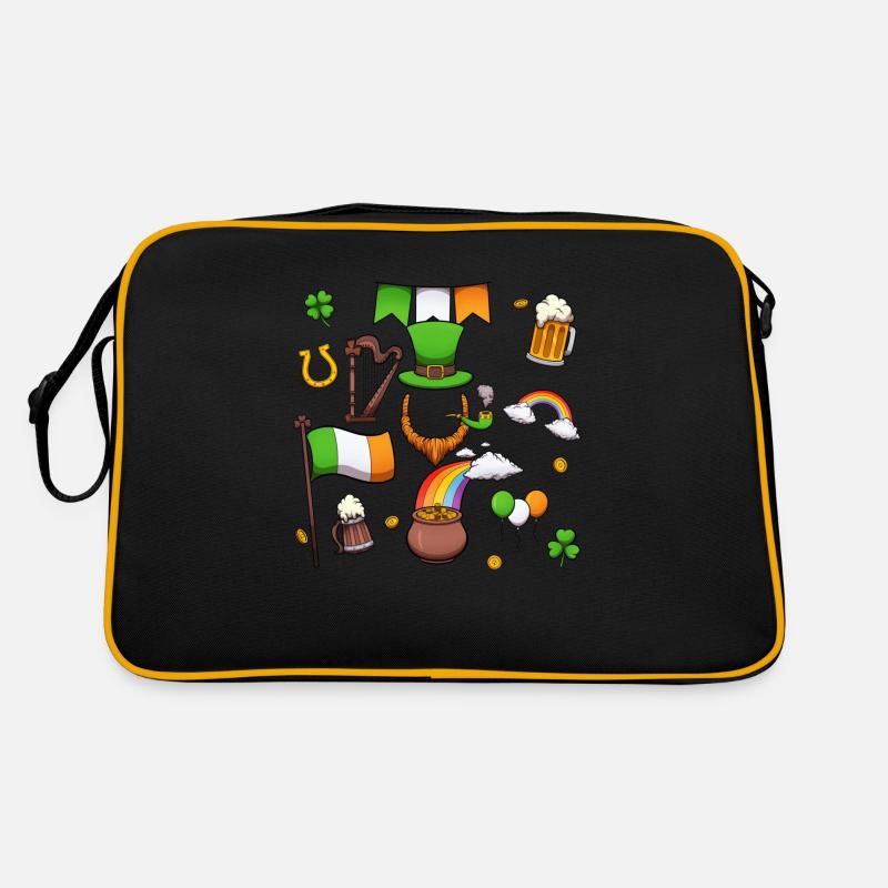 St. Patrick's Day Elemente Retro Tasche