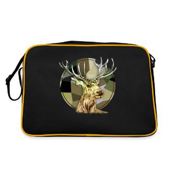 Hirsch - Retro Tasche - Schwarz/Gold - Hinten