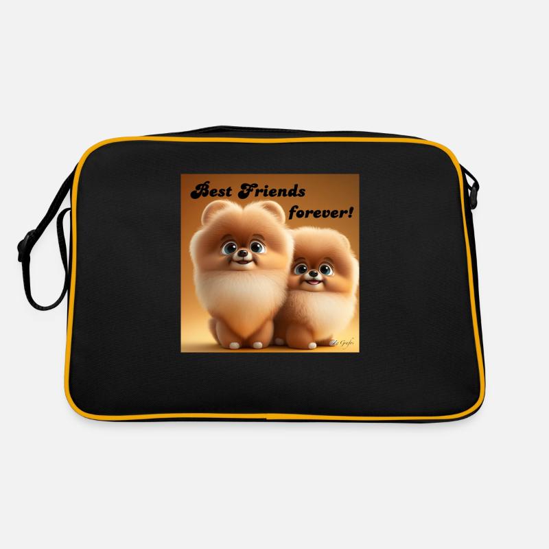 POMMERANIAN 2 BFF chiots mignons petit mignon Sac Retro