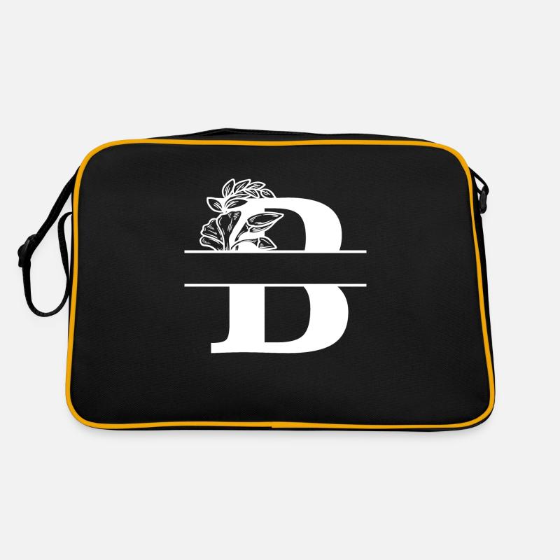 Personalisierter floraler B-Brief Retro Tasche