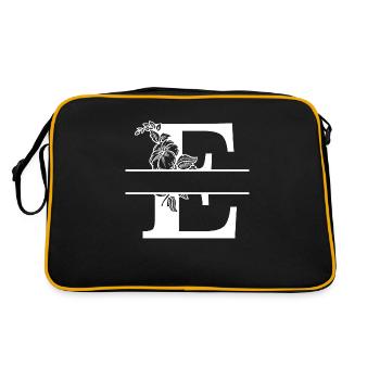 Personalisierter Blumenbrief - Retro Tasche - Schwarz/Gold - Hinten