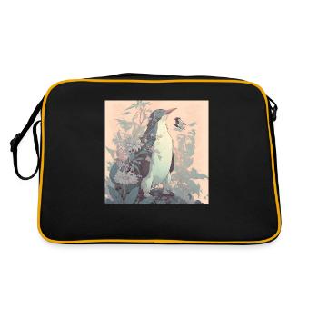 En harmonie avec le manchot de la nature - Sac Retro - noir/or - Dos