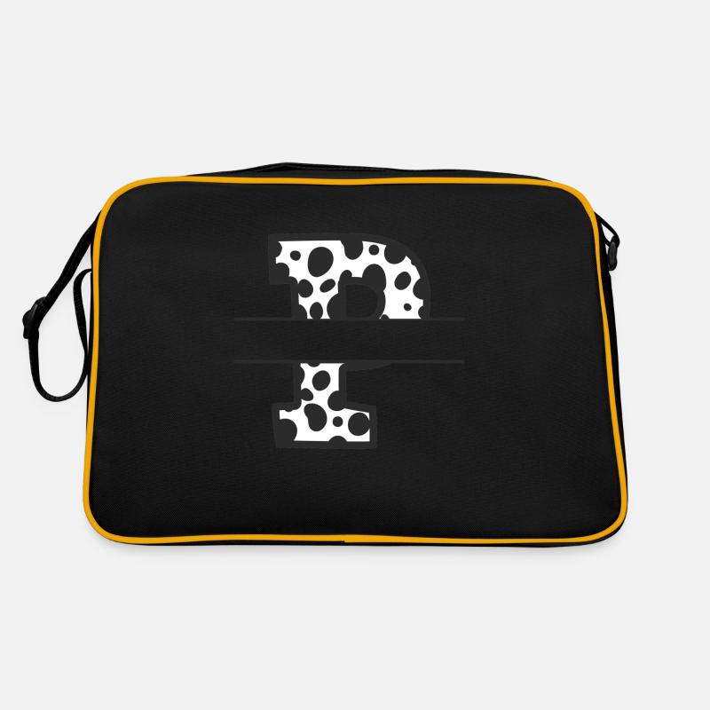 letter P custom cow pattern Retro Bag
