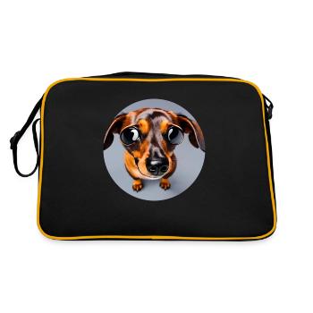 Dachshund in Digital Art - Retro Bag - black/gold - Back