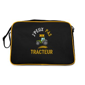 J'Peux Pas J'Ai Tracteur cadeau humour - Sac Retro - noir/or - Dos