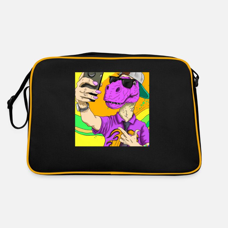 Cool dinosaur makes selfie gift Retro Bag