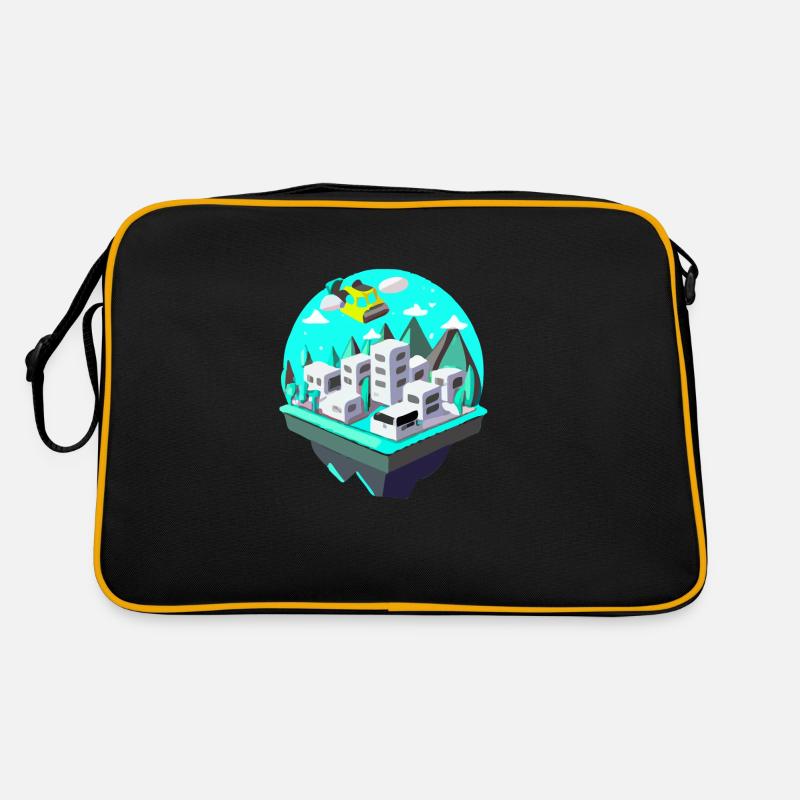 Futuristic landscape Retro Bag