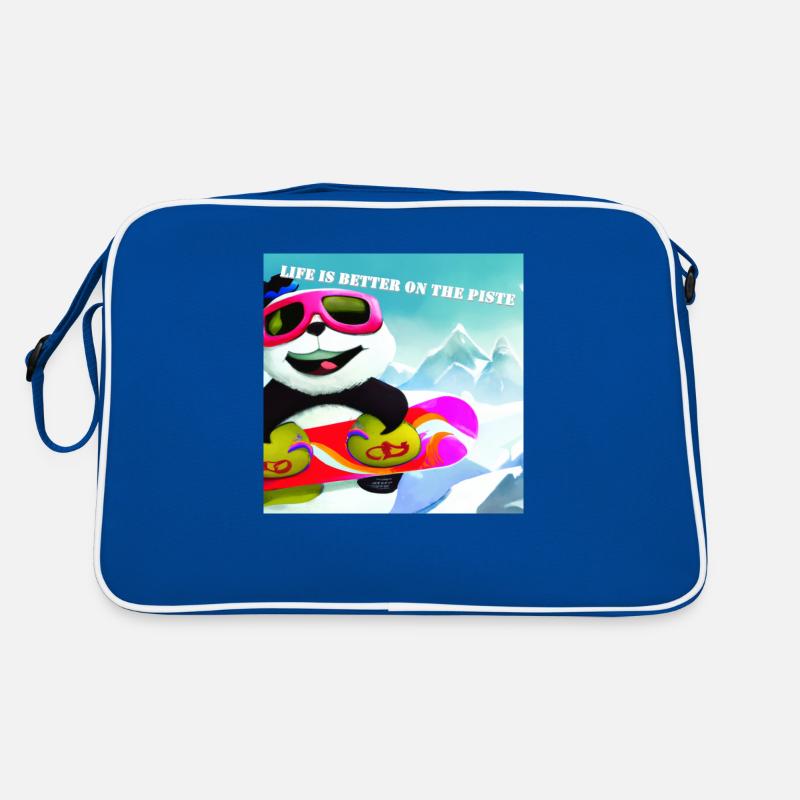 Panda on Snowboard Variant 2 Gift Retro Bag
