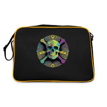 Crâne et os - Sac Retro - noir/or - Dos