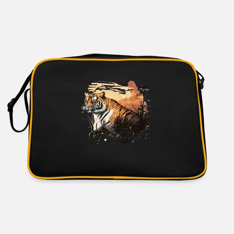 Der Tiger - Retro Tasche - Schwarz/Gold