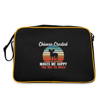 Chinese Crested me rend heureux toi pas tellement - Sac Retro - noir/or - Dos