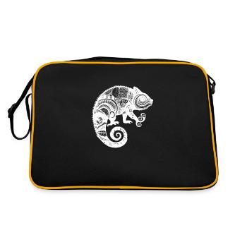 Chameleon with boho Aztec patterns - Retro Bag - black/gold - Back