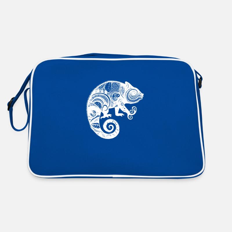 Chamäleon mit boho aztekischen Mustern Retro Tasche