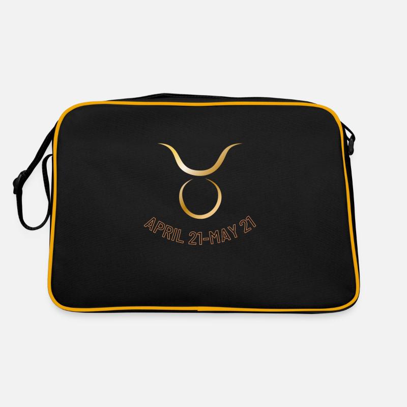 Sternzeichen Stier - Retro Tasche - Schwarz/Gold