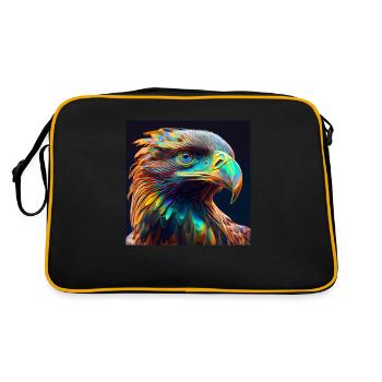 Aigle coloré, design unique, - Sac Retro - noir/or - Dos