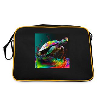 Tortue colorée, design unique - Sac Retro - noir/or - Dos