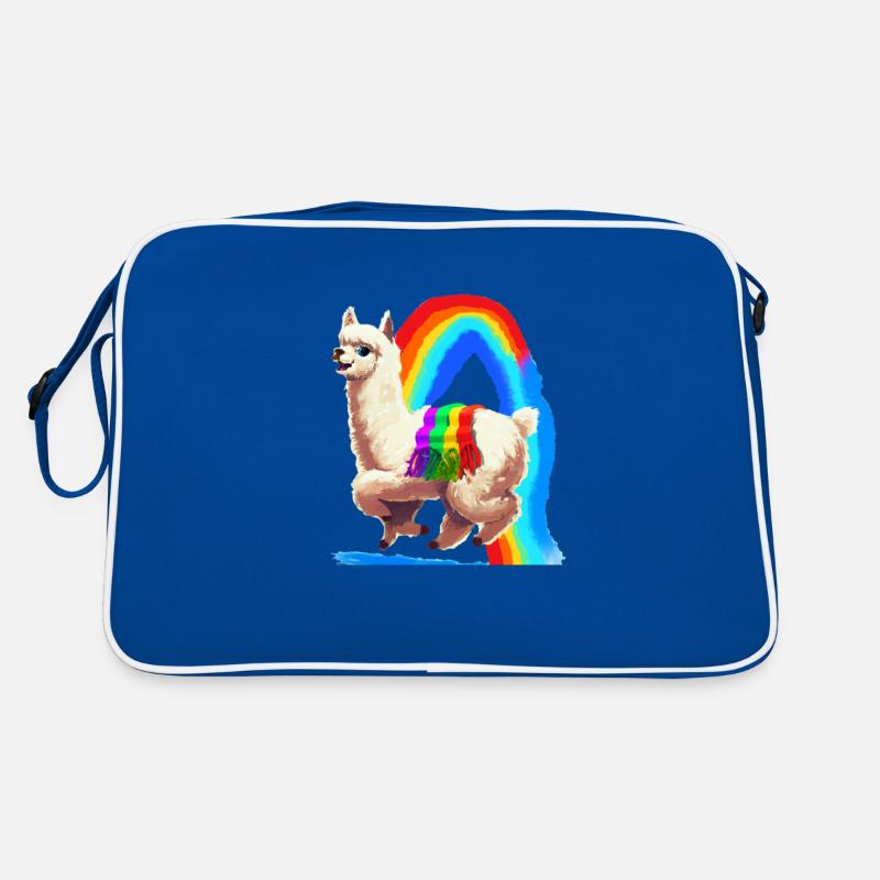 Regenbogen Alpaka Retro Tasche