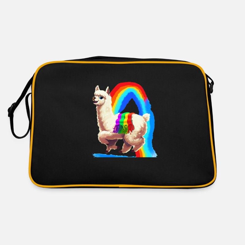 Regenbogen Alpaka Retro Tasche