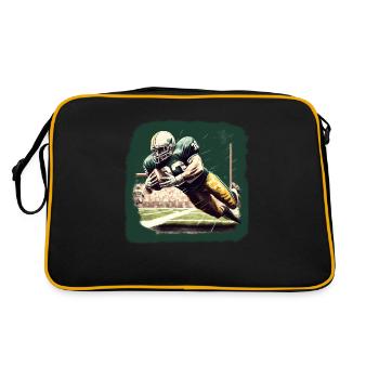 American Football - Spieler - Logo - Touchdown - Retro Tasche - Schwarz/Gold - Hinten