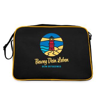 Beweg Dein Leben - Retro Tasche - Schwarz/Gold - Hinten