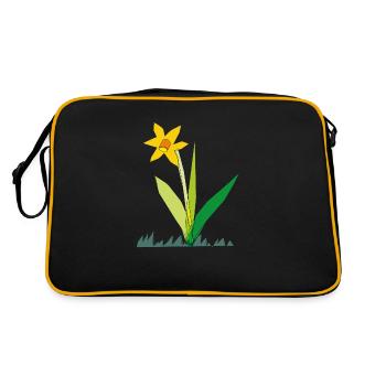 Spring Flower Daffodil - Retro Bag - black/gold - Back
