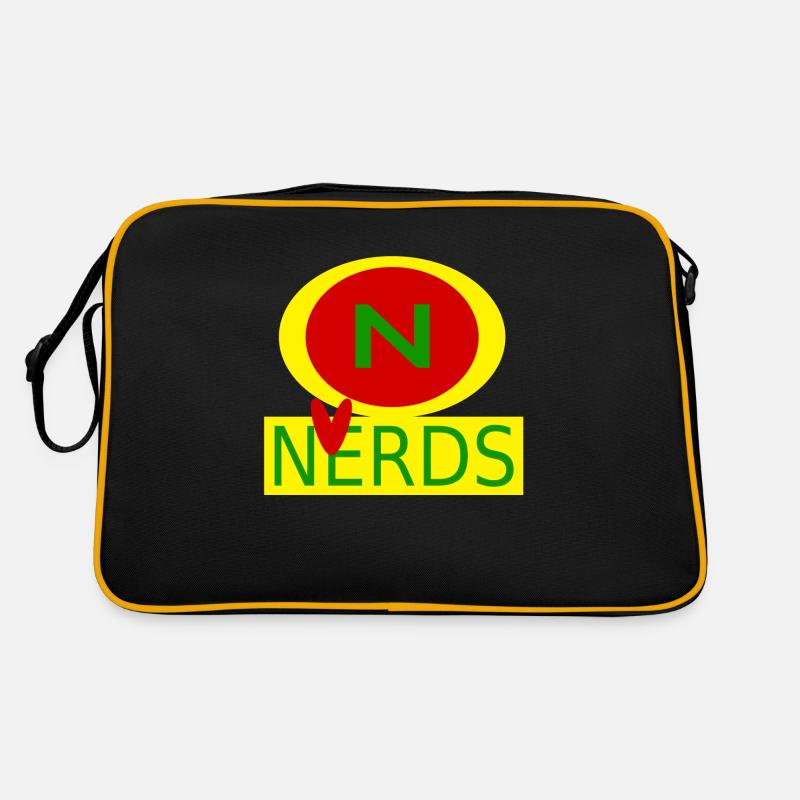 Liebe Nerds - Retro Tasche - Schwarz/Gold