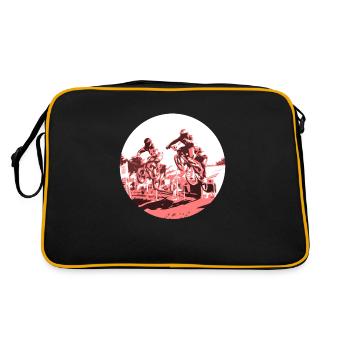 BMX Bicross Rennen Rennen Alte Schule - Retro Tasche - Schwarz/Gold - Hinten