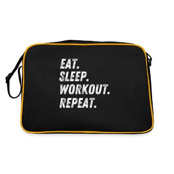 Fitness workout Eat Sleep Repeat - Retro Bag - black/gold - Back