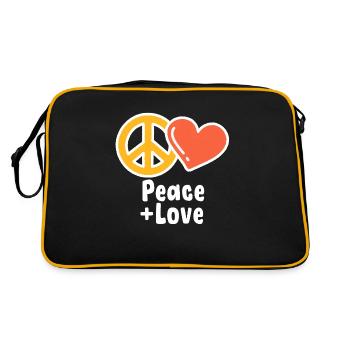 Peace & Love Peace + Love original gift - Retro Bag - black/gold - Back