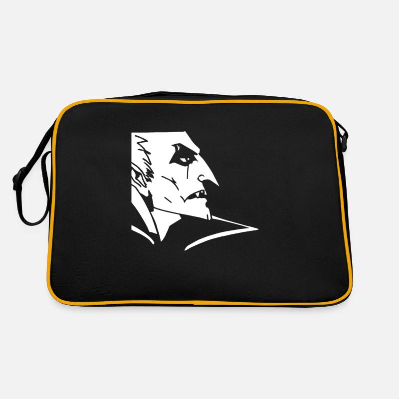 Vampire in Profile Woodcut Retro Bag