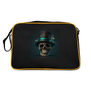 Vintage Black Skull - Retro Bag - black/gold - Back