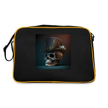 Vintage Black Skull - Retro Bag - black/gold - Back