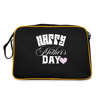 Happy mother's day - Retro Tasche - Schwarz/Gold - Hinten