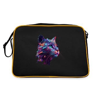 Chat psychédélique - Sac Retro - noir/or - Dos
