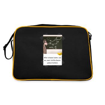 Leher witz schüler witz - Retro Tasche - Schwarz/Gold - Hinten