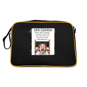 Leher witz - Retro Tasche - Schwarz/Gold - Hinten