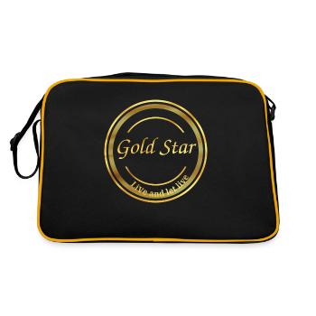 Logo, Design ,étoile dorée ,Texte - Sac Retro - noir/or - Dos