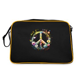 Flower Power Peace - Retro Bag - black/gold - Back