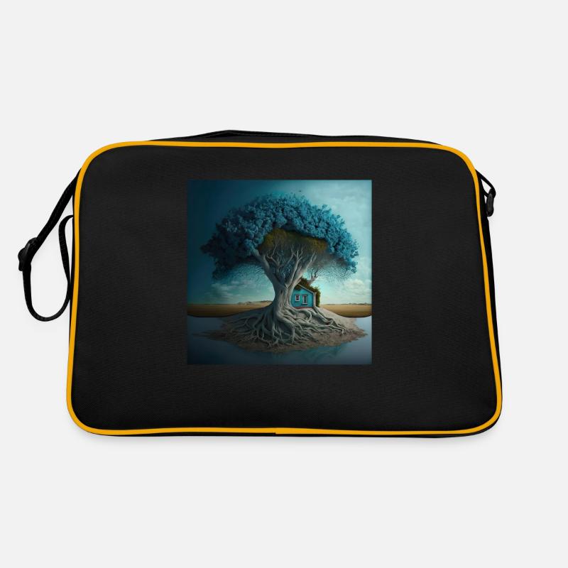 Zen-Baum n°4 - Retro Tasche - Schwarz/Gold