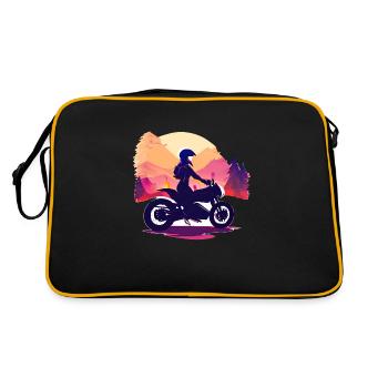 Moto Motocross Fan de moto Motocyclistes - Sac Retro - noir/or - Dos