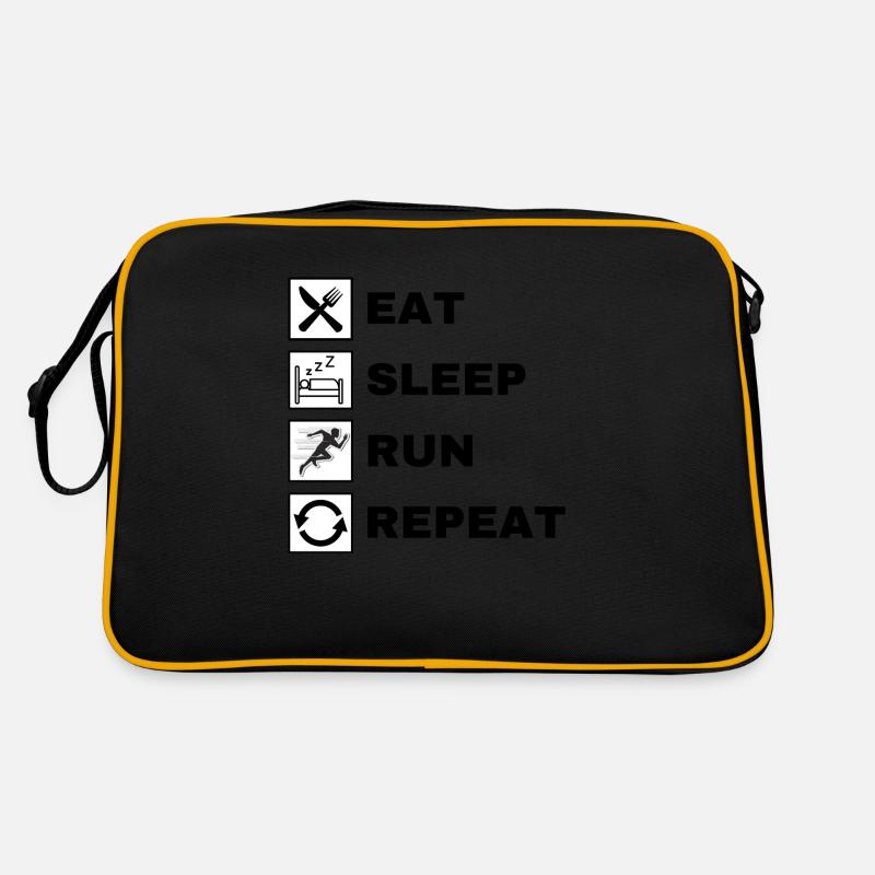 Eat Sleep Run Repeat - Retro Bag - black/gold