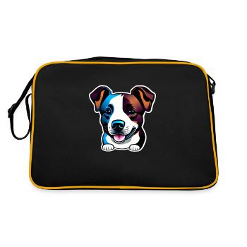 cute dog - Retro Tasche - Schwarz/Gold - Hinten