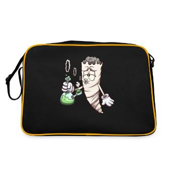 Funny Cartoon Joint With Bong - Retro Bag - black/gold - Back